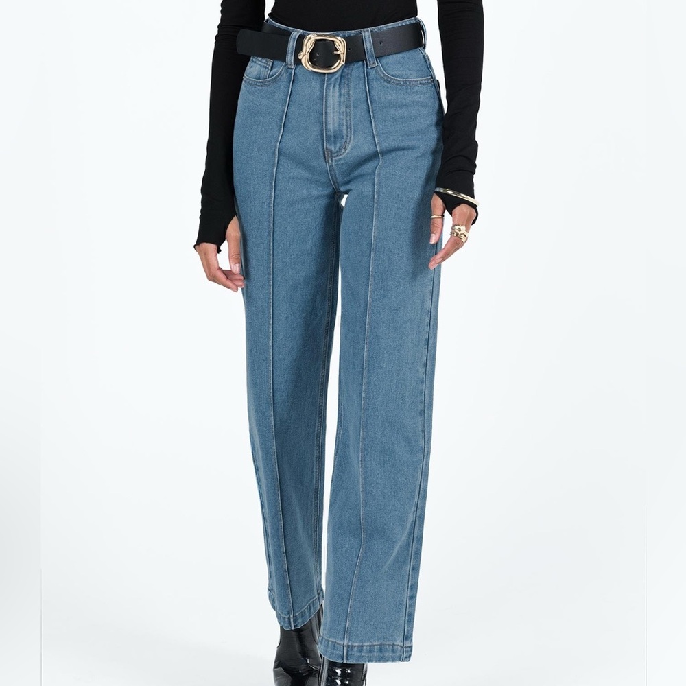 Booran Wide Leg Mid Wash Denim Jean